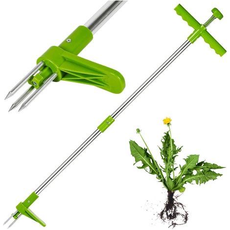 Désherbeur de Mauvaises Herbes en Acier - Outil de Jardinage à Main, Vert (1/5)