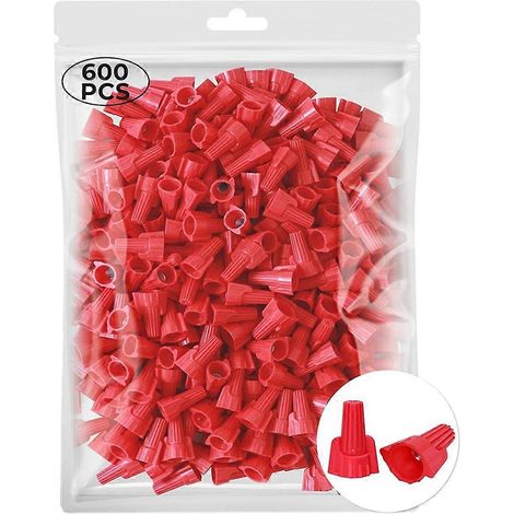 600 connecteurs à vis rouges, écrous, capuchons de connexion à ailettes pour fils électriques, connecteurs à visser faciles à installer (1/5)