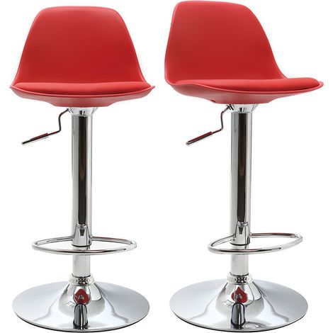 2 Design-Barhocker Rot STEEVY