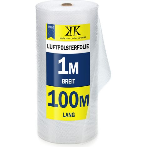 2x Polsterfolie - 1,0m x 100m = 200m² - LUFTPOLSTERFOLIE Frei Haus Noppenfolie
