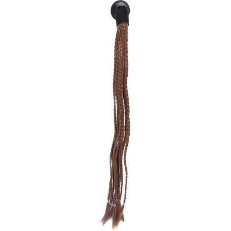 Casque de moto élégant avec attache pour queue de cheval, dreadlocks ou tresses, ventouse incluse, marron (1/5)