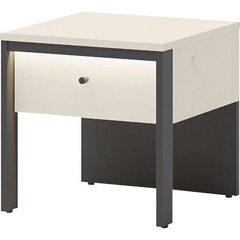 Kimi - table de chevet 40 cm - 1 tiroir - beige (1/4)