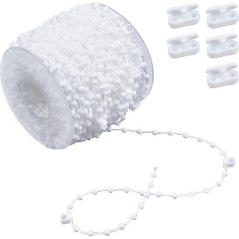 20 mètres de chaînette inférieure pour store vertical avec 5 connecteurs en plastique pour lames de 89 mm, accessoires de fixation pour store vertical à lames. (1/5)