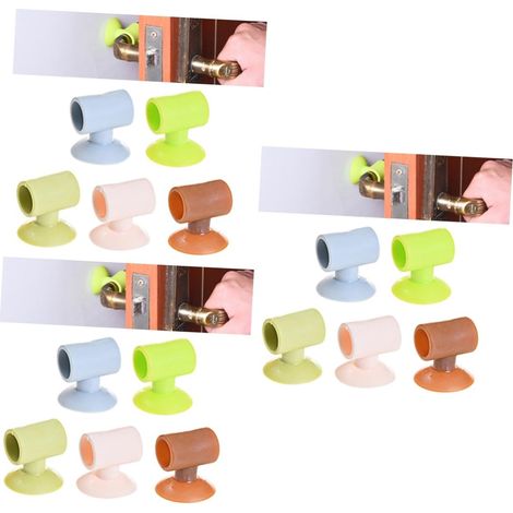 15pièces Bouchons De Silicone pour Poignées De Porte Amortisseurs Auto-adhésifs pour Mur Couleurs Aléatoires Murale Silencieuse (1/4)