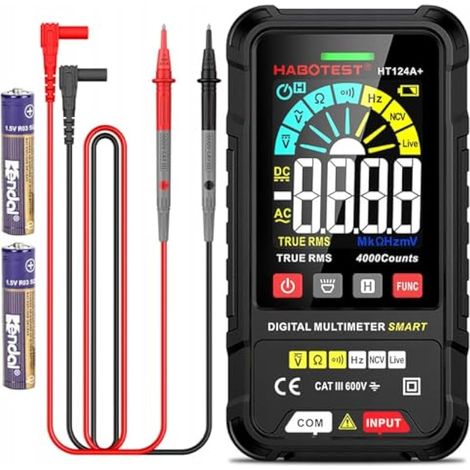 Multimètre numérique, HT124A+ Multimètre digital, Intelligent TRMS NCV 4000Counts, Multimetre Detecteur Tension (1/5)