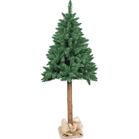 Árbol de Navidad artificial 160 cm - abeto con tronco de madera (1/5)
