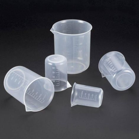 Verre Doseur - 6 Pièces Gradués En Plastique - 25 ml 50 ml 100 ml 150 ml 250 ml 500 ml - Laboratoire Cuisine Maison - Lot De 6 (1/5)