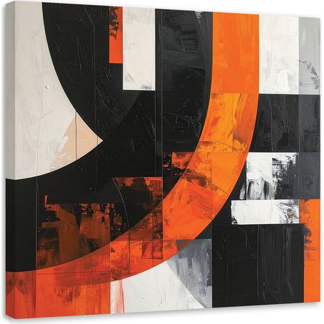 Wandbild Abstrakte Formen schwarz-orange 30x30 cm