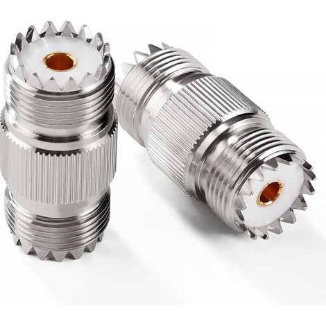 JSSEVN-2 Piezas Conector SO239, Adaptador coaxial RF UHF hembra a UHF hembra, Acoplador SO239 (1/5)