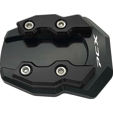 (PCx Noir) Compatible avec les motos HONDA PCX125, PCX 125, 150, PCX150 et PCX160. Béquille latérale CNC, extension et support. Support agrandi. Puissance maximale. (1/4)