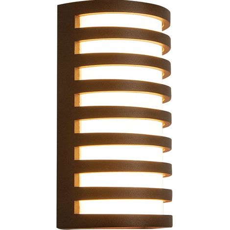 Applique Murale Extérieure LED 10W IP65 Marron Zambelis - Blanc chaud - 3000K (1/3)