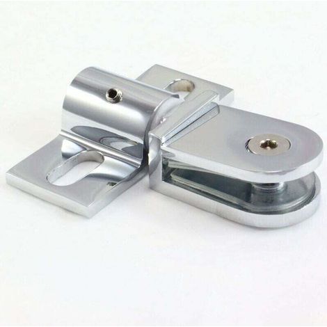 Drehscharnier für Glasduschtüren, poliertes Chromkupfer, 75 mm breit, 76,4 mm hoch, max. Belastung 45 kg, einfache Montage (1/4)