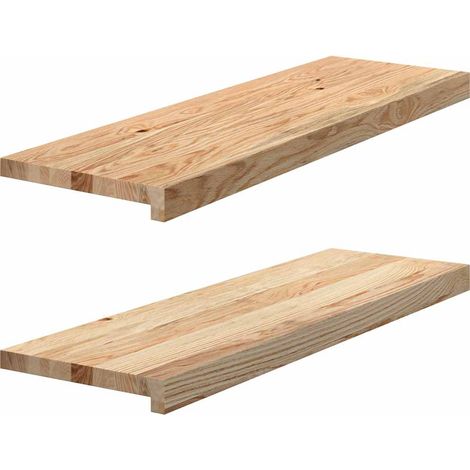 Marches d'escalier 2 pcs non traité bois de chêne massif (1/5)