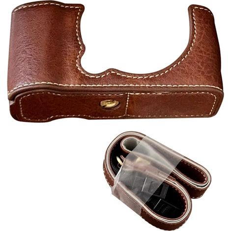 Custodia per fotocamera retrò in similpelle con tracolla per XM5, elegante mezza borsa per fotocamera ideale per i viaggiatori (marrone)