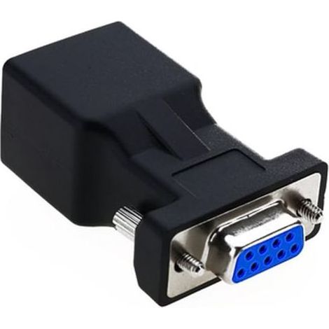 RJ45 vers RS232,Port Série DB9 9 Broches mâle vers Femelle RJ45 Cat5e/6 Ethernet/LAN Étendre d'adaptateur(tête de femme) (1/5)