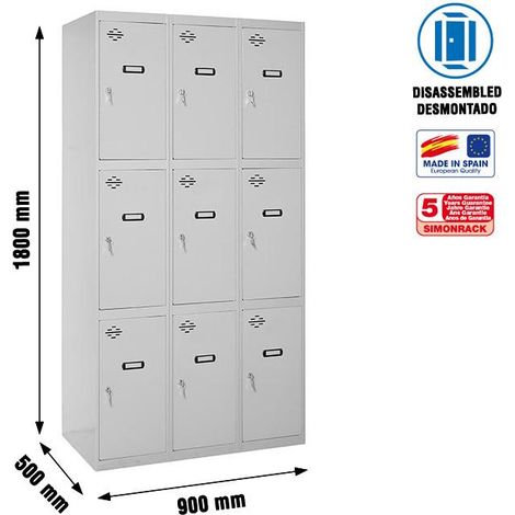 Simonrack Stabiler und robuster grauer Schrank 1800x900x500 mm