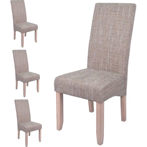 Pack 4 Sillas de Salón Comedor  Estilo Contemporáneo en Colort Arena Tapizadas 108x47x62 cm