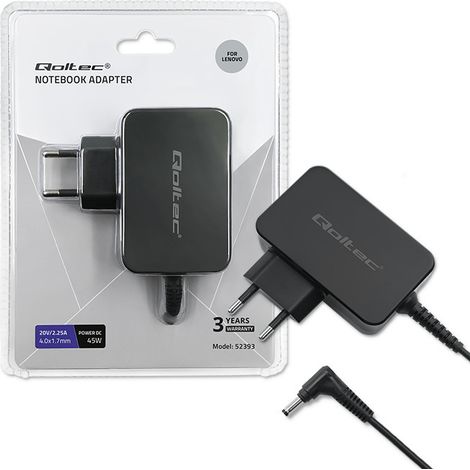 Qoltec Lenovo Laptop-Netzteil 45 W 20 V 2,25 A 4,0 x 1,7 (1/5)