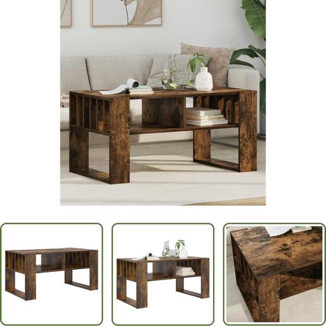 Wohnzimmer Tisch - Couchtisch Geräucherte Eiche 92 x 49,5 x 45 cm Holzwerkstoff (1/5)