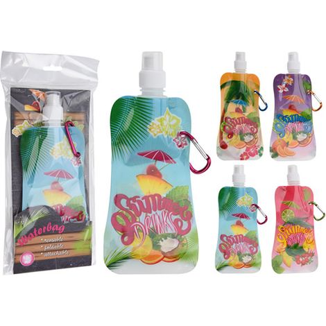 BOTELLA FLEXIBLE DECORADA+ MOSQUETON 450 ML
