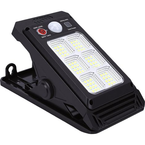 Lampe solaire à pince avec détecteur de mouvement, applique murale solaire extérieure pour jardin, terrasse, allée, éclairage de sécurité résistant aux intempéries (1/5)