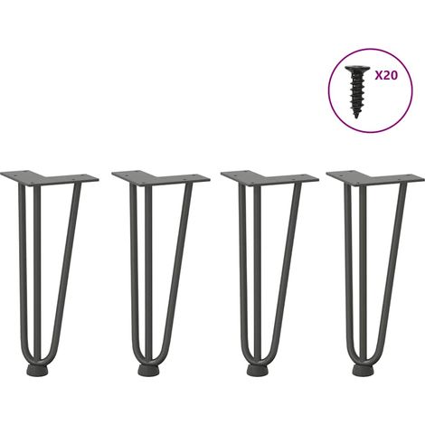 Haarnadelbeine für Couchtisch 4 Stk. Anthrazit 30 cm Massivstahl