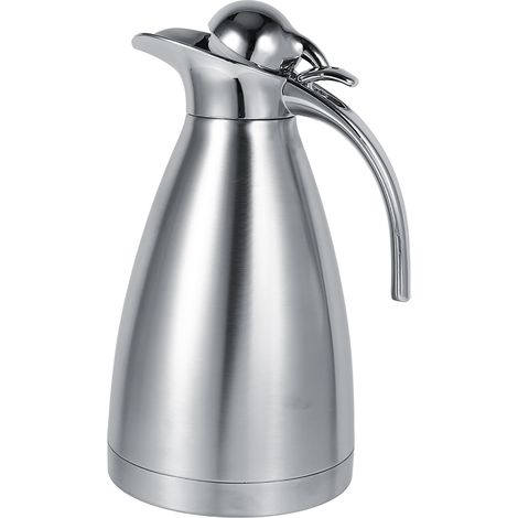 Bouilloire à café en acier inoxydable double paroi isotherme sous vide 1,5L argent (1/5)