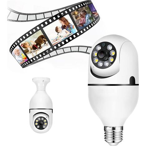 Caméra Ampoule - 2 MP - Wi-Fi - Détection de Mouvement - Vision Nocturne Couleur/IR - Rotation 355°/Inclinaison 90° - E27 - 1 Pièce (1/5)