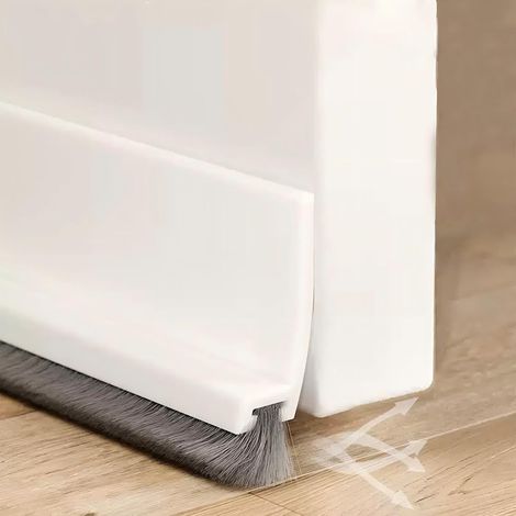 Guarnizione per porta bianca da 100 cm, guarnizione fonoassorbente per porta a spazzola, autoadesiva e tagliabile su misura, paraspifferi per porta, guarnizione inferiore per porta (bianca) (1/4)
