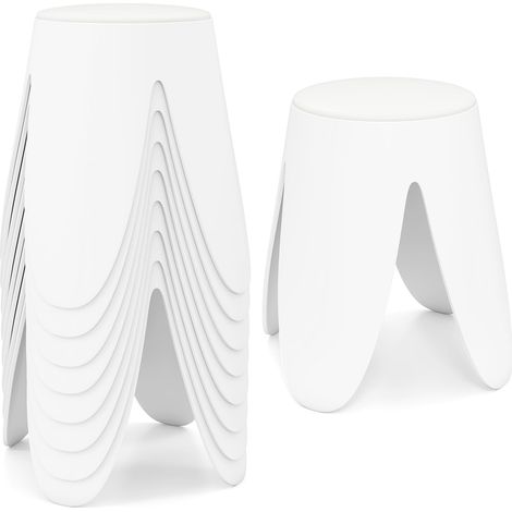 lot de 8 tabourets en plastique empilables colorés chaises gigognes flexibles siège rond portable sans dossier salle de classe école primaire stable (1/5)