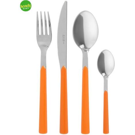 Forchetta da tavola fast EME Posateria colore arancio/cromo 20 cm