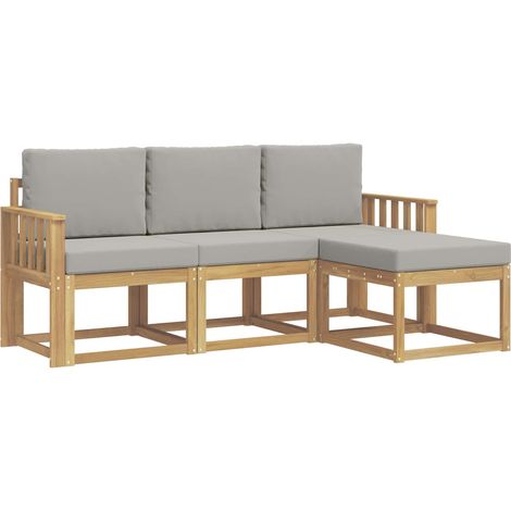 Outdoor Sofa Set 4 pcs White and Light Grey vidaXL (1/5)