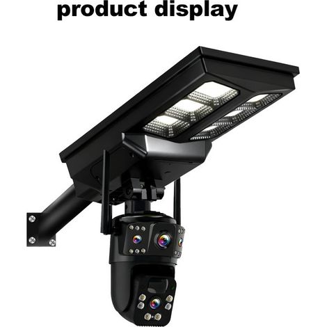 Caméra de Surveillance Solaire en Forme de Lampadaire 4G Panoramique 360° Extérieur Caméra IP Étanchéité IP66, Boîtier ABS, Batterie Lithium Haute Capacité 20000mAh, Pilotage Double APP Mobile & Ordi (1/4)