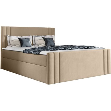 Lit boxspring Mel, Amor Velvet 4304, Continental, Double, 180x200, Tissu, Disponible, 184x213x103cm (1/5)
