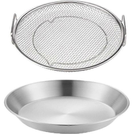 Poêle à filtre huile de cuisine en acier inoxydable panier filtrant mailles fines ustensile pour friture et grillades 22 cm (1/5)