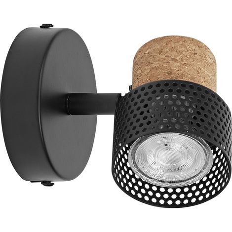 LEDVANCE DECOR SPOT CORK 1 x 3,4W, 230lm, noir, spot, têtes réglables, utilisation polyvalente, spot intérieur, LED remplaçables, lumière chaude, GU10.