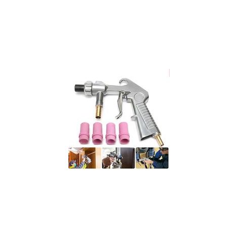Kit de pistolet à sabler avec 4 buses en céramique pour compresseur d'air pour sableur Kit de sableur Outil de sableur pour projets professionnels et de bricolage (1/5)