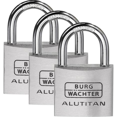 Burg Wächter 36251 Cadenas 40.00 mm fermeture universelle aluminium avec serrure à clé