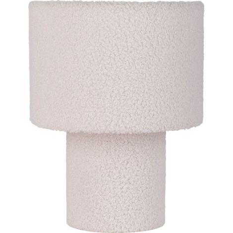 Naeve FLUFFY Lampe de table cylindrique blanche 1xE27