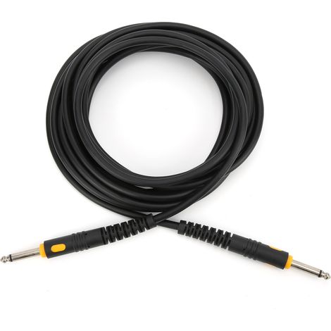 Câble Guitare Noir Jack Injecté Cordon Instrument Électrique pour Basse Piano Électrique 6 Mètres (1/5)