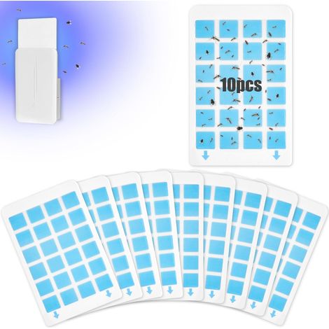 Cartes de Colle de Rechange pour Piège à Mouches D'intérieur, 10PCS Planches de Colle adhésives de Rechange pour Piège à Insectes Enfichable
