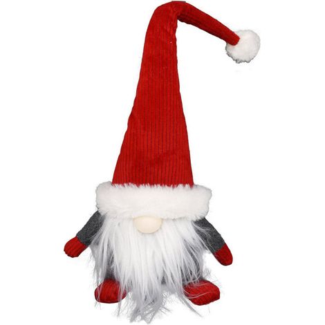 Fermaporte Gnomo di Babbo Natale H46 con Luci a LED