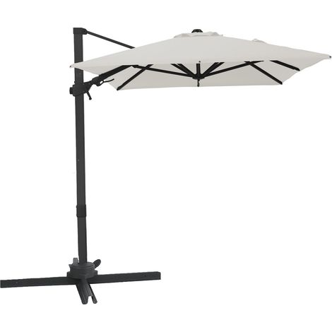 Axi Nyra Parasol Déporté Rectangulaire 200 X 300 Cm, Anthracite/Beige  Pour Le Jardin / Terrasse Avec Armature Thermolaquée  Pied En Croix, Housse De Protection Inclus  Inclinable, Pivotant À 360°