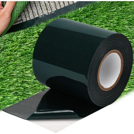 Bande de Jonction Gazon Synthétique Adhésif(Recto double face, 10cmx10M) Double Face Gazon Synthétique pour le Jointage de La Fixation du Tapis de Pelouse Imperméable et Résistant aux Intempéries (1/5)