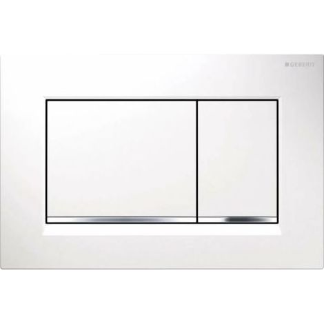 Pour Geberit Sigma30 - Plaque de commande Sigma30, blanc/chrome 115.883.KJ.1-ARCAN (1/2)