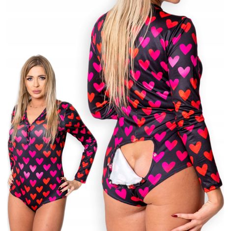 Damenpyjama, Valentinstagsgeschenk für ein Mädchen mit Reißverschlussherz L