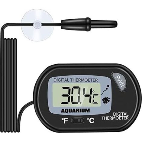 Thermomètre d'aquarium Thermomètre à eau numérique LCD avec sonde et ventouse Thermomètre de température de l'eau pour aquarium Aquarium Reptile marin Habitat (1/5)