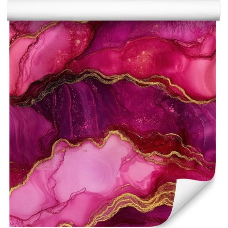 Papel pintado color morado tinta para salón y dormitorio, 50x1000 cm. (1/5)
