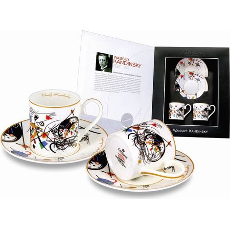 Set di 2 tazzine da caffè espresso Carmani - Wassily Kandinsky. Linea trasversale /1923