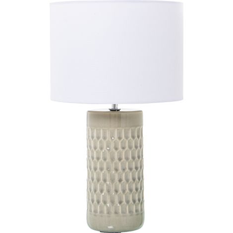 Lampe de Table en Céramique Crème, 1Xe27, Max.40W °25X42 Cm, Base: °10,5X24 Cm (1/5)